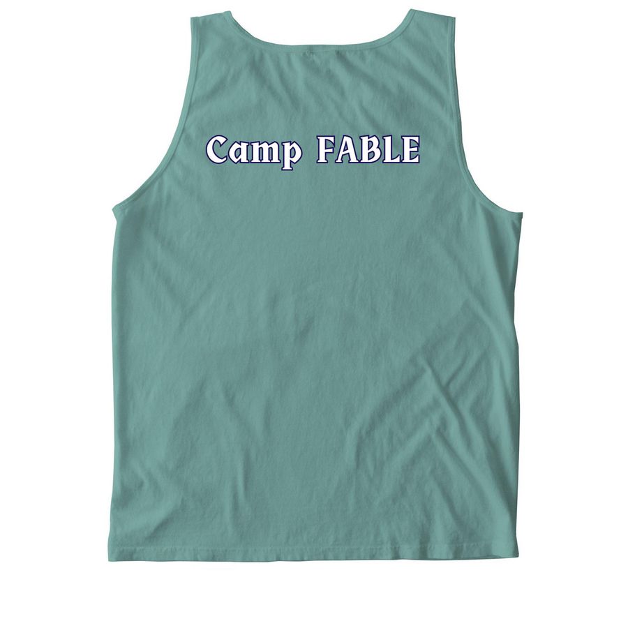 Heroes at Camp, Allies for Life, a Seafoam Comfort Colors Tank Top (back-view)