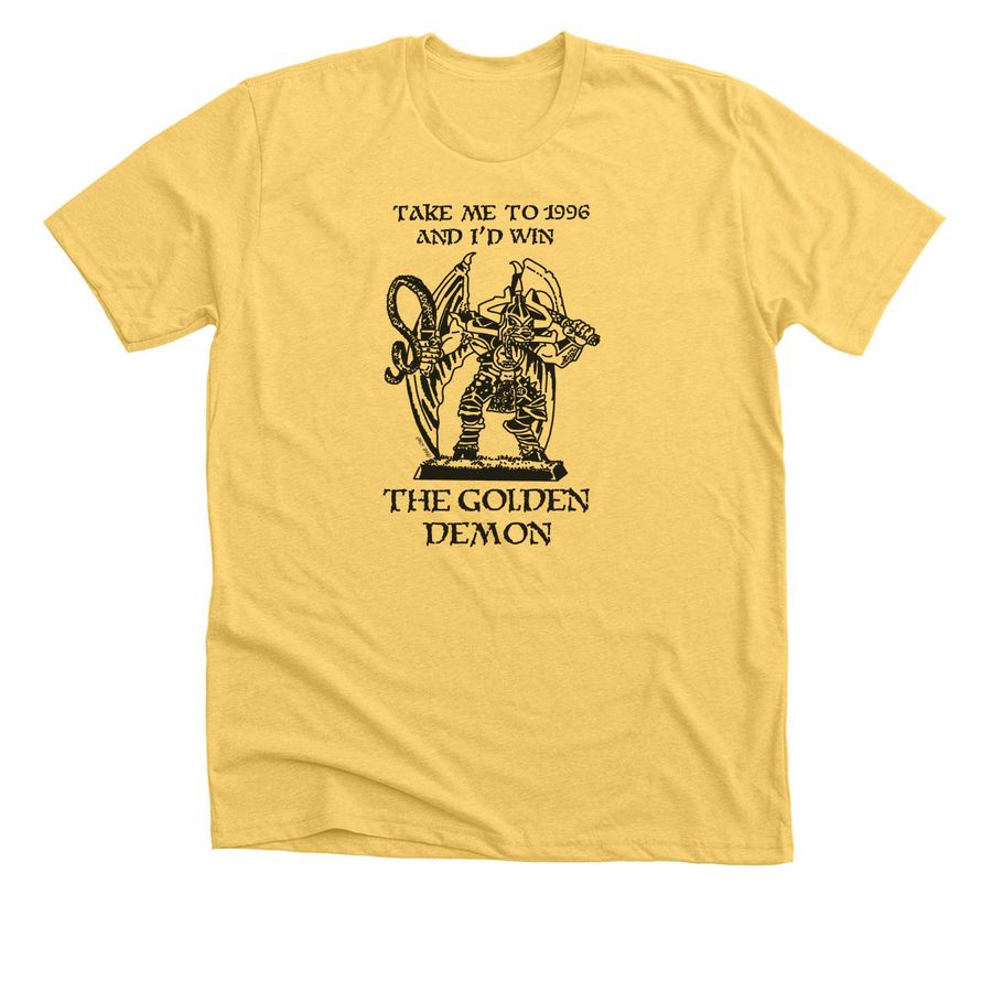 Golden Demon Award Winner, a Heather Yellow Gold Premium Unisex Tee