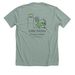UC Davis + Little Wishes, a Heather Sage Premium Unisex Tee (back-view)