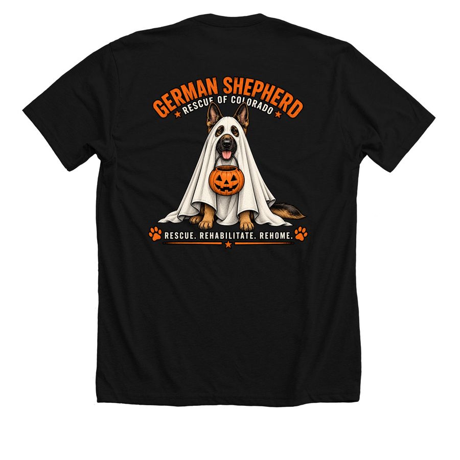 Halloween Fundraiser!, a Solid Black Blend Premium Unisex Tee (back-view)