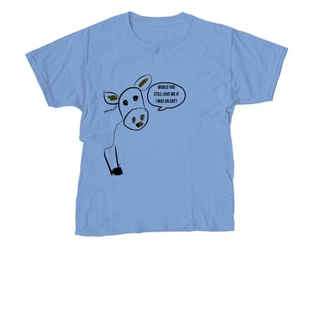 Questioning Cow, a Carolina Blue Youth Unisex Tee