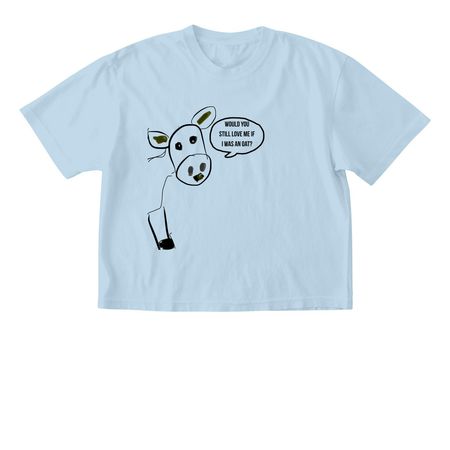Questioning Cow, a Chambray Comfort Colors Boxy Tee