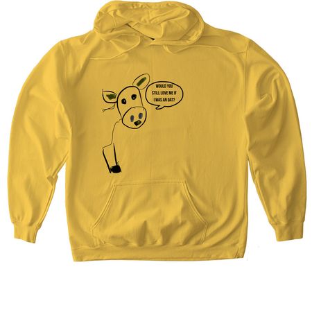 Questioning Cow, a Daisy Softstyle Pullover Hoodie
