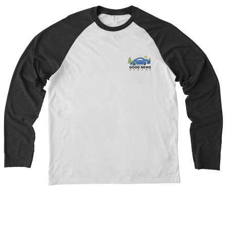 GNG 30th Anniversary, a Space Black/ Bright White Allmade Eco Triblend Colorblock Raglan Long Sleeve Tee