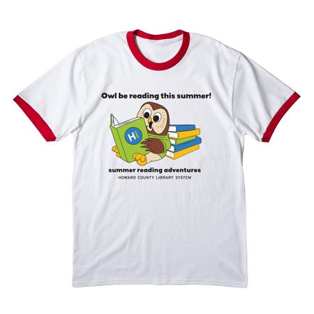 Summer Reading Collection, a White/ Red Cotton Ringer Tee