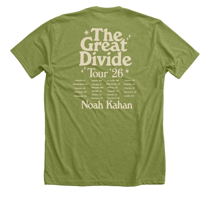 The Great Divide Tour Merchandise, a Heather Green Premium Unisex Tee (back-view)