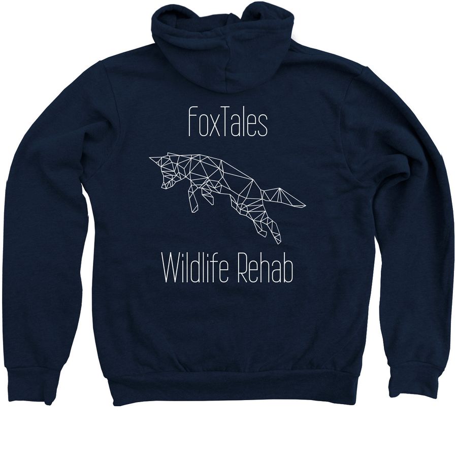FoxTales Logo, a Navy Zip Up Hoodie (back-view)