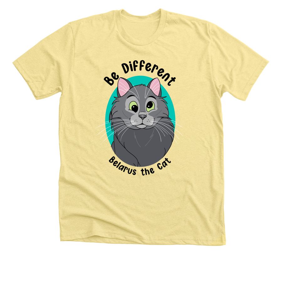 "Be Different" by Belarus, a Heather Yellow Gold Premium Unisex Tee