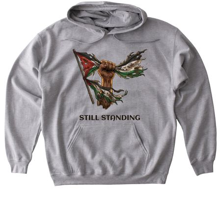 We are still standing- black&nbsp;, a Sport Grey Gildan Softstyle Pullover Hoodie
