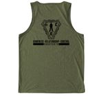 GRC NORTH EAST NATIONALS, a Olive You Green Allmade Eco Triblend Tank (back-view)