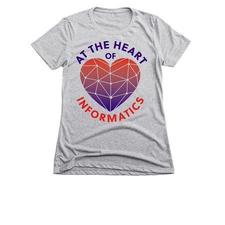 Deep in the Heart of Informatics, a Dark Heather Grey Women's Slim Fit Tee