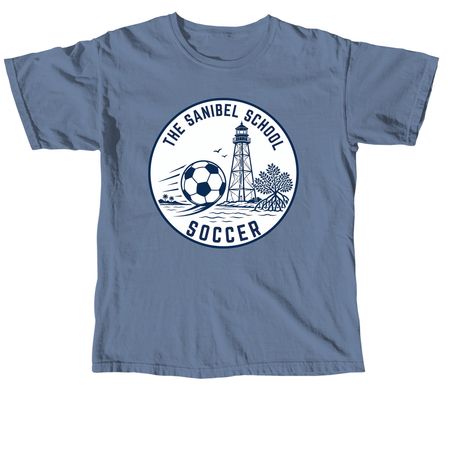 Middle School Soccer, a Blue Jean Comfort Colors Unisex Tee