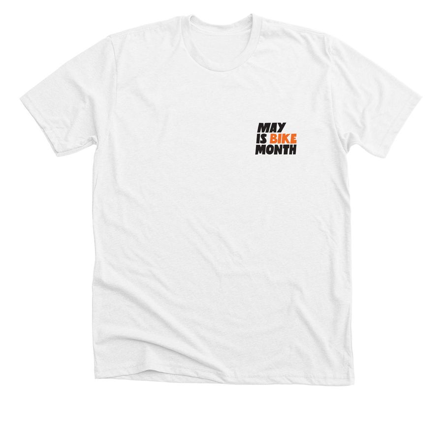 May is Bike Month 2026, a Solid White Blend Premium Unisex Tee