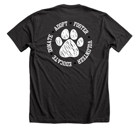 SHR Circle Paw, a Dark Grey Heather Premium Unisex Tee (back-view)