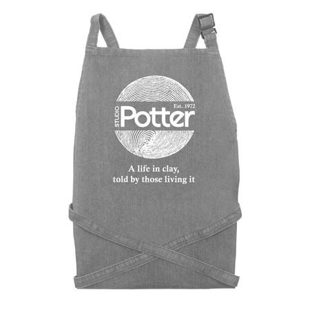 2026 Spring Fundraiser, a Grey Denim Recycled Denim Bib Apron