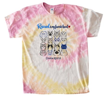 Cats Rescued is my favorite breed, a Desert Rose Classic Tie Dye Tee