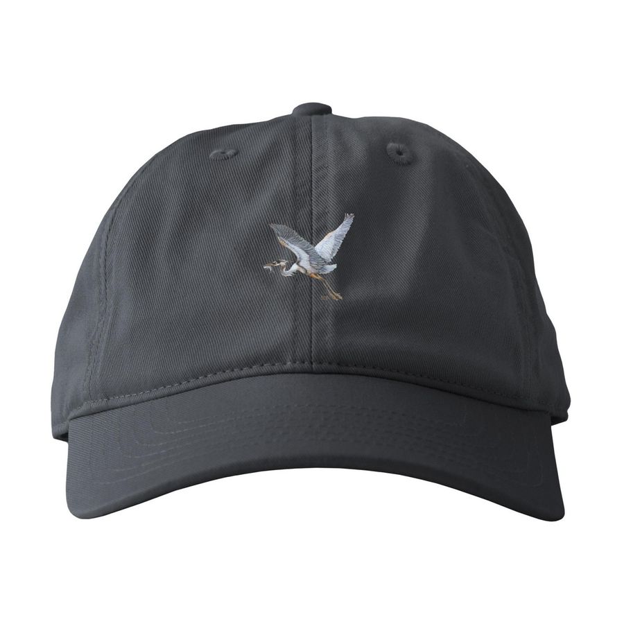 Great Blue Heron, a Charcoal Printed Eco Baseball Cap
