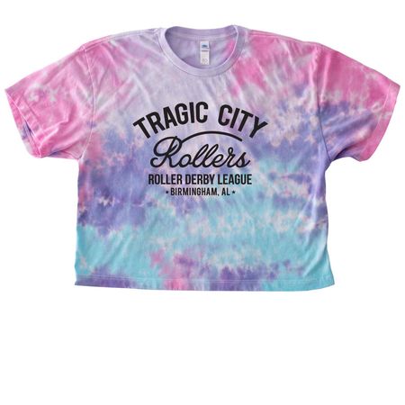 TCR Logo Tie Dye, a Cotton Candy Women's Tie Dye Cropped Tee