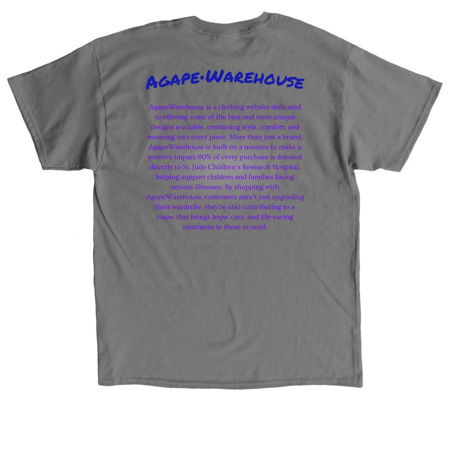 Agape Warehouse, a Charcoal Classic Unisex Tee (back-view)