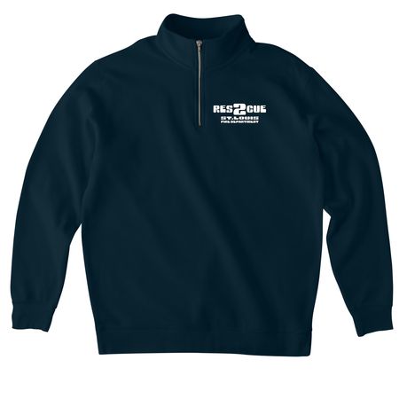 STLFD Rescue 2 - B, a Classic Navy Midweight Quarter Zip Pullover