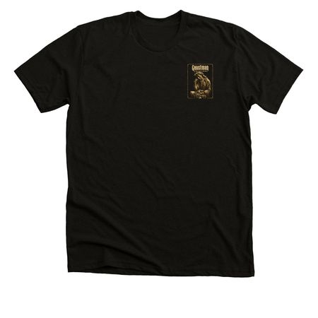 Buried Thoughts, a Solid Black Blend Premium Unisex Tee (back-view)