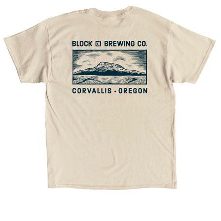 Marys Peak - Southtown Corvallis, a Sand Classic Unisex Tee (back-view)