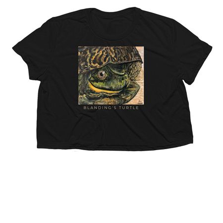 June - Blanding's Turtle, a Black Women?s Flowy Cropped Tee