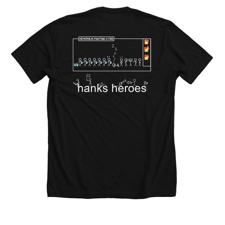 2023 Hank's Heroes Hemophilia Walk T-Shirt, a Solid Black Blend Premium Unisex Tee (back-view)