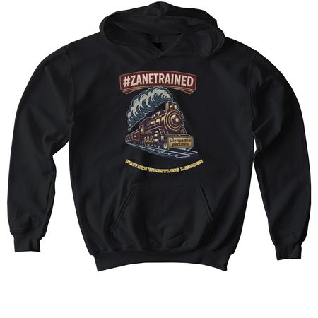 #ZaneTrained Gear, a Black Softstyle Youth Pullover Hoodie