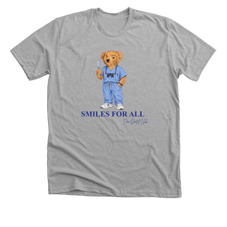 Smiles for All Pre-Dental Bear, a Athletic Heather Premium Unisex Tee