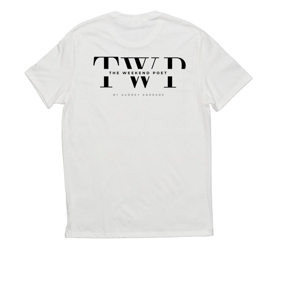 The Weekend Poet Gear, a Fairly White Allmade Eco Triblend Unisex Tee (back-view)