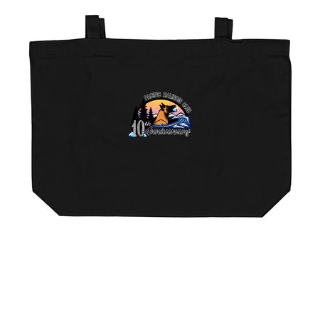 PMC 10 Year, a Black Large Organic Cotton Tote Bag