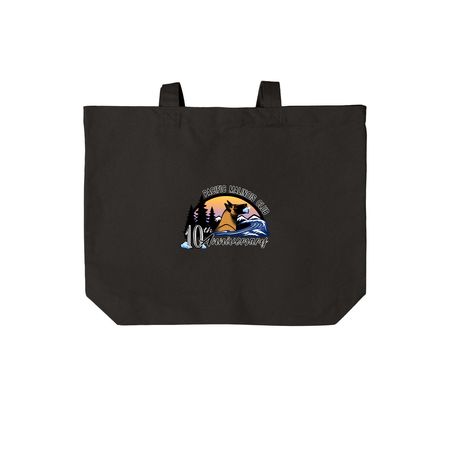 PMC 10 Year, a Deep Black Cotton Canvas Tote Bag