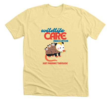 Just Passing Through, a Heather French Vanilla Premium Unisex Tee