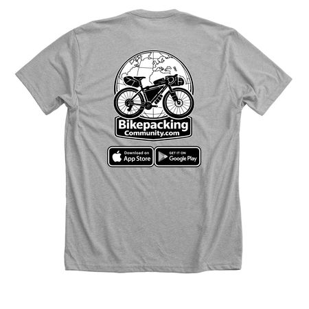 Bikepacking Community, a Athletic Heather Premium Unisex Tee (back-view)