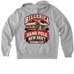 Mac 2?s to Firehouse #2, a Granite Grey Heather Allmade Organic French Terry Zip Up Hoodie (back-view)