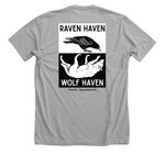 Wolf (Raven) Haven, a Athletic Heather Premium Unisex Tee (back-view)