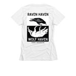 Wolf (Raven) Haven, a White Women's Slim Fit Tee (back-view)