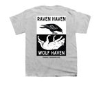 Wolf (Raven) Haven, a Sport Grey Youth Unisex Tee (back-view)