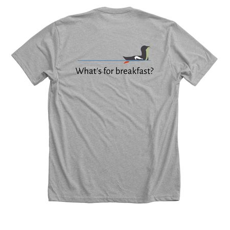 What's for breakfast? (Black Lettering), a Athletic Heather Premium Unisex Tee (back-view)