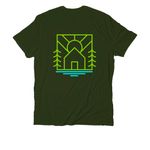 Save the Whales, a Herb Green Allmade Organic Cotton Unisex Tee (back-view)