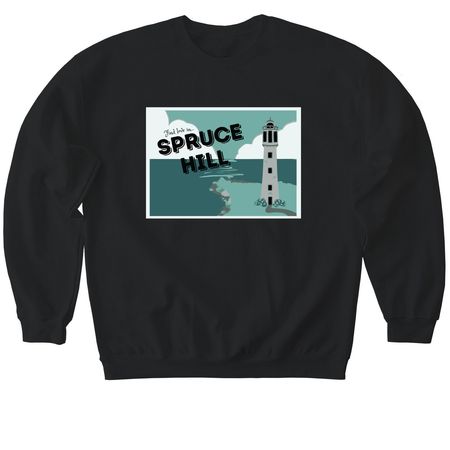 Find Love in Spruce Hill, a Black Softstyle Crewneck Sweatshirt