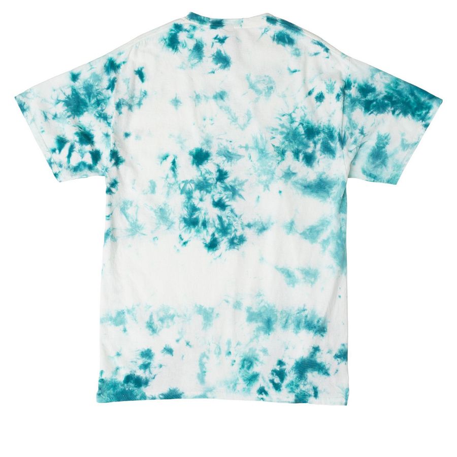 IDKANDYAIDMA, a Teal Crystal Tie Dye Tee (back-view)