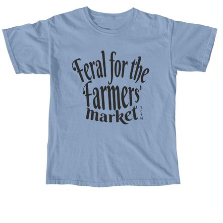 Feral for the Farmers' Market V2, a Washed Denim Comfort Colors Youth Tee