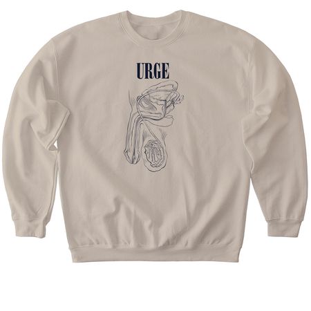 Anatomical Penis 2.0, a Sand Softstyle Crewneck Sweatshirt