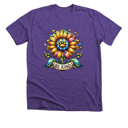 Be Kind, a Heather Team Purple Premium Unisex Tee