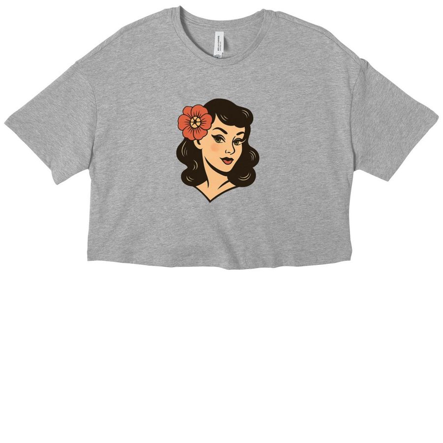 Flairware Flair, a Athletic Heather Women?s Cropped Cotton Tee