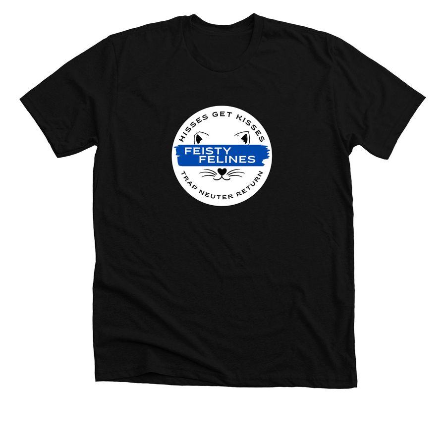 Feisty Felines Apparel w/ Large Logo, a Solid Black Blend Premium Unisex Tee