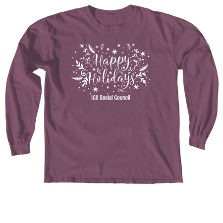 Happy Holidays&nbsp;, a Berry Comfort Colors Long Sleeve Tee