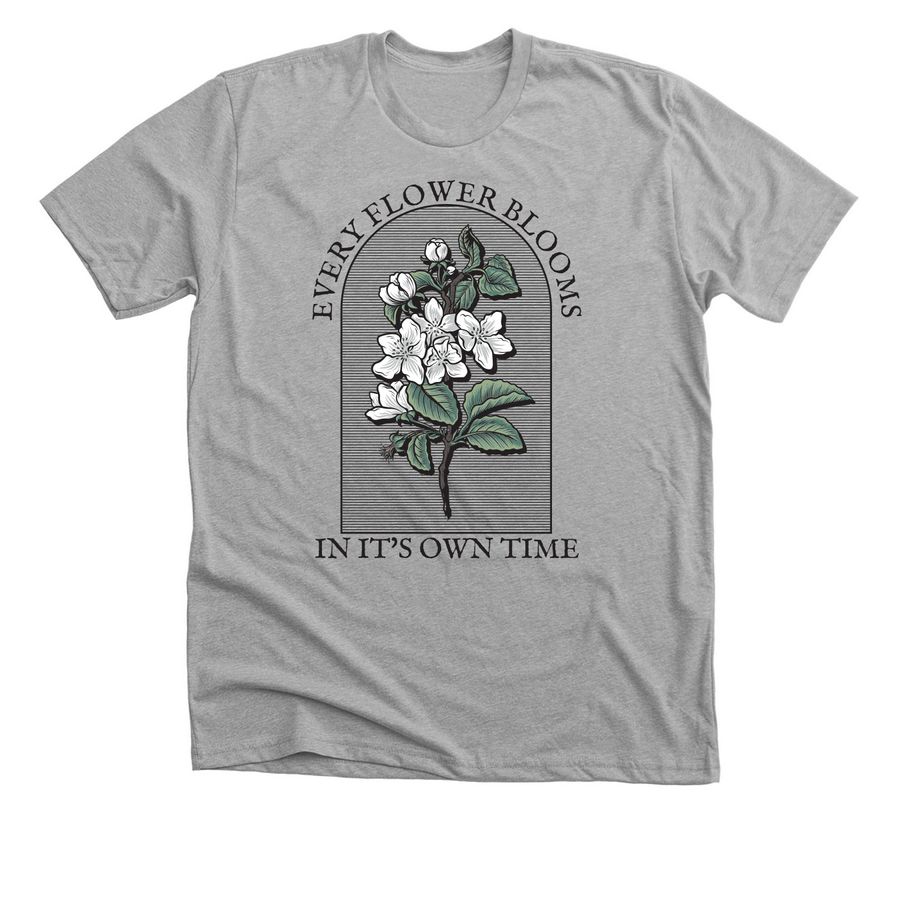 Blooms Tee, a Athletic Heather Premium Unisex Tee